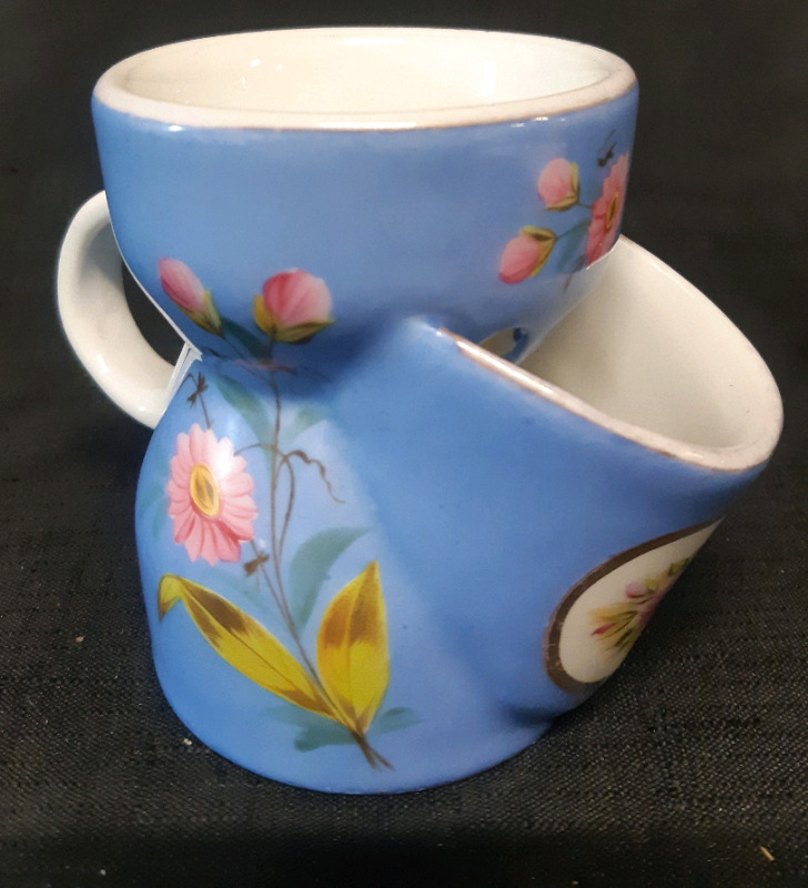 Antique Union Shaving Mug With Flower Design In Good Condition ( 4" Tall )