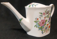 Ainsley Pembroke Fine English Bone China Ceramic Watering Can With Gold Accent and Flower Design ( 4" Tall )