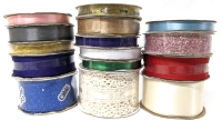 15 New Assorted Rolls of Ribbon & Trim : Makers, Colour, Length, Width & Materials Vary