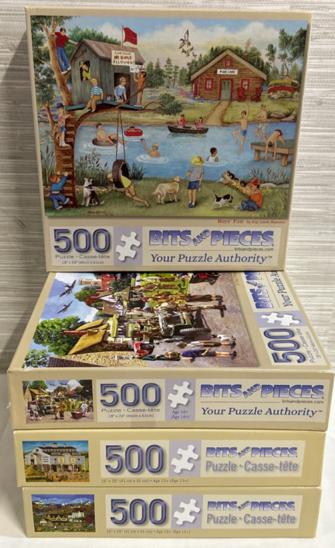 4 Bits And Pieces 500 Piece Puzzles D Day Preparations Boys Fun Cove Point and The Sign Maker