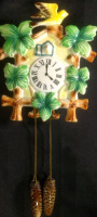 Vintage Hand-Painted Cuckoo Clock Wall Pocket, Made In Japan Very Good Pre Owned Condition 5.5"x6"