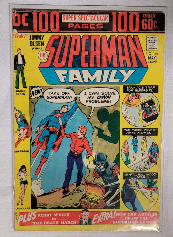 1974 DC Coimics THE SUPERMAN FAMILY #164 . Bronze Age Comic . Bagged & Boarded