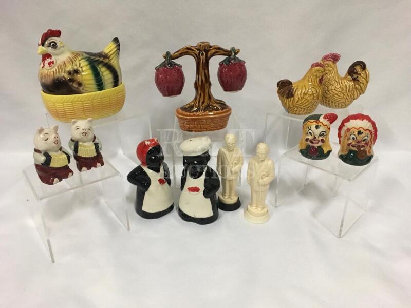 Lot of 7 Matching Vintage Salt & Pepper Shakers