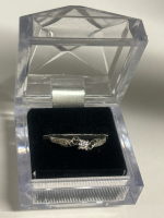 925 Sterling Silver FD Ring Clear and Black Testing Stones