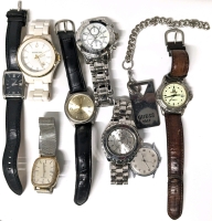 Assorted Vintage to Modern Analog Watches (incl Michael Kors MK-5249, Timex, Fossil +) & Vintage 1981 Metal GUESS Tag | As-Is