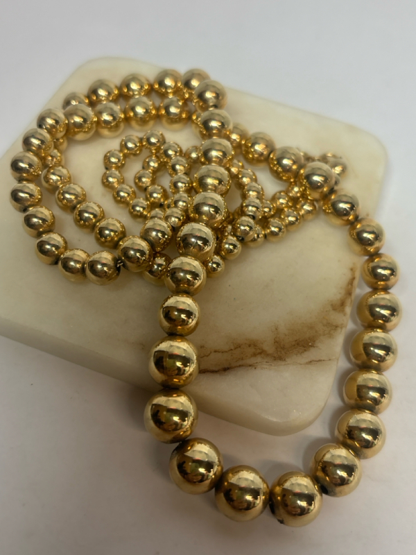 14KT Gold Filled Bead Ball Graduating Necklace Stamped
