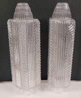 Vintage Art Deco Bullet Skyscraper Glass Table Lamp Glass Shades . Measures 8 3/4" tall