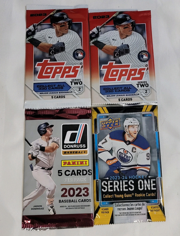 2023 Topps & Panini MLB Baseball Sealed Packs & 2023 Upper Deck NHL Hockey Sealed Pack .