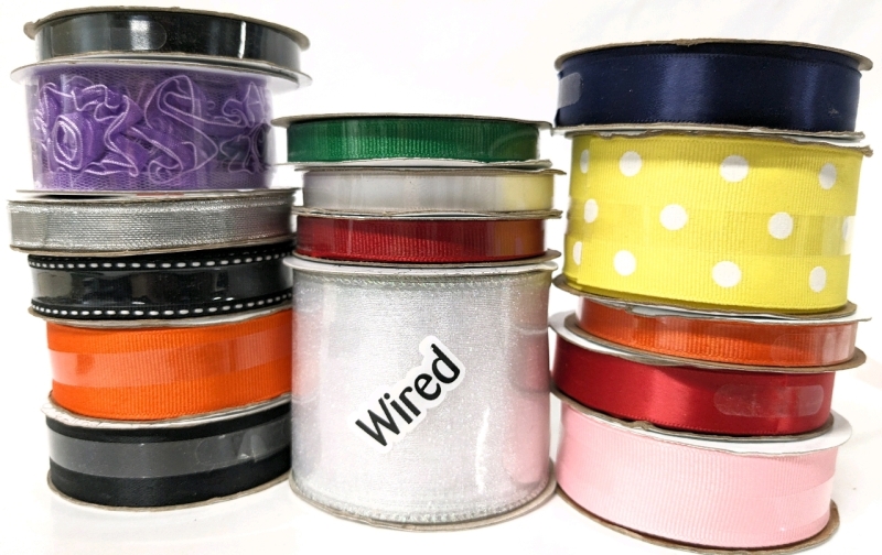 15 New Assorted Rolls of Ribbon & Trim : Makers, Colour, Length, Width & Materials Vary
