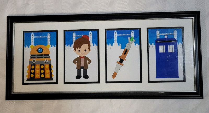 DOCTOR WHO Framed Home Decor Print . Measures 21"&times;9 1/4"