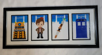 DOCTOR WHO Framed Home Decor Print . Measures 21"×9 1/4"