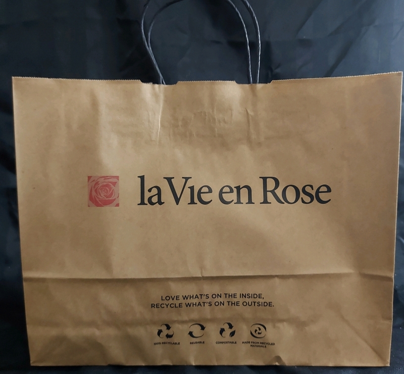 50 New 100% Recycled Paper Bags La Vie En Rose 15.5"x12"x4"