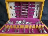 Vintage Flatware Set And Case Inscribed Community *42 Pieces* 19.5"x11"x4"