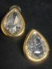 Vintage Kenneth J Lane Signed Statement Teardrop Crystal Pierced Earrings - 2