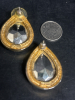 Vintage Kenneth J Lane Signed Statement Teardrop Crystal Pierced Earrings - 3