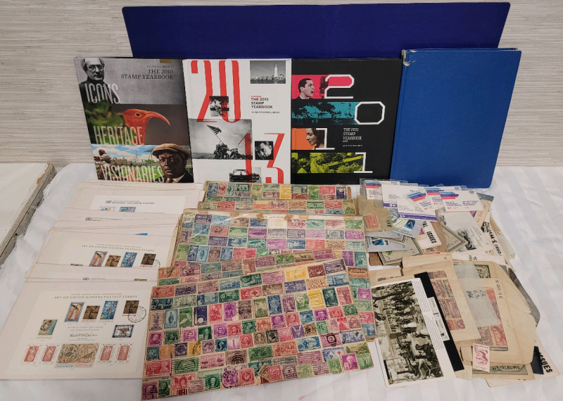 World Postage Stamp Lot . Used , Unused & 1st Day Issue Postage Stamps plus Stamp Books