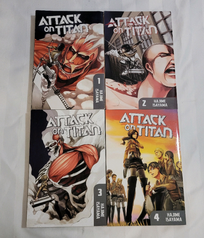 Attack on Titan Graphic Novel Book Set , Four (4) Books