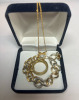 925 Sterling Silver Gold Wash CZ Bracelet Ring Cat Pearl Necklace - 5