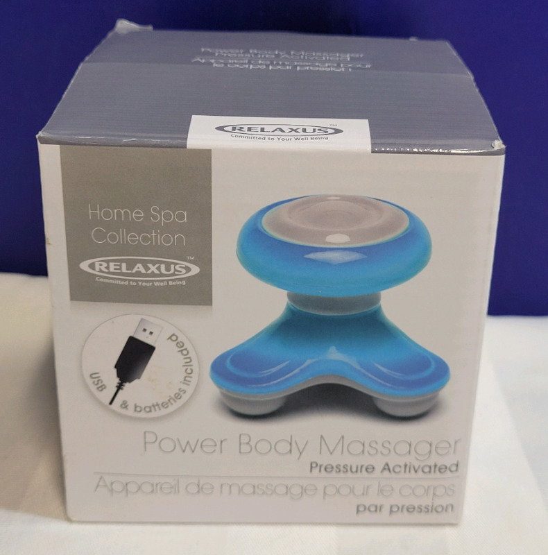 Relaxes Hand-Held Power Body Massager , Pressure Activated . Fits into Palm of Hand