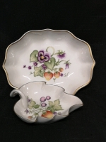 2 Vintage Hollohaza Hand-Painted Dishes - Hungary