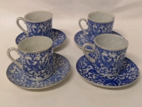 4 Vintage Demitasse Cups & Saucers