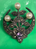 925 HBC Amethyst Marcacite Brooch - 6