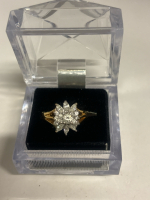 BGC Stamped CZ Cluster Ring Marquise & Rounds