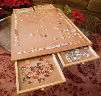New Bits and Pieces Wooden Puzzle Plateau Smooth Fibreboard Work Surface With Four Sliding Drawers ( 82 x 5 x 62 cm ) Retails for Over $70!