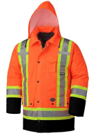 New XL Pioneer Winter 7-in-1 Parka Jacket &ndash; High Vis Waterproof Jacket with Detachable Hood &ndash; Hi-Vis Orange Reflective Rainwear Retail $130