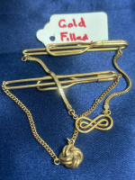 Two Signed SWANK Knot 10K RGP Dress Suit Tie Bars