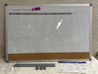 SwanSea Magnetic Dry Erase Calendar 24&rdquo;x35&rdquo;&rdquo; Monthly Calendar Whiteboard With 3 Magnets Cork Bottom Pre-owned