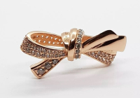 PANDORA Oversized Sparkling Bow Rose Gold Charm Stamped