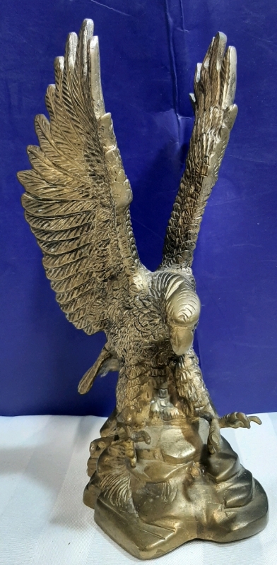 Vintage Brass Eagle with Great Detail 9.75" Tall