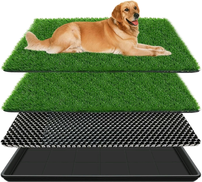 New VKMUOI Dog Grass Pad with Tray Pet Training Pads with Tray Reusable Fake Grass retails for 174$