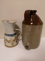 2 Vintage Pottery Pitcher & Moira Stoneware Crock/Jug
