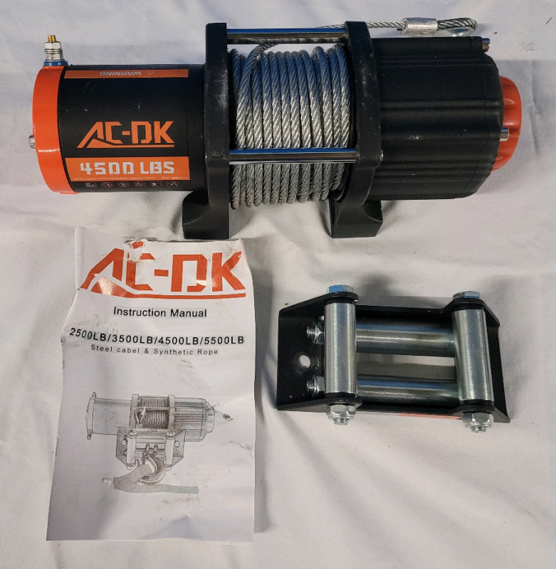 AC-DK 4500 lb ATV/UTV Winch Kits, 12V Winch w/Steel Cable . Amazon Return , Untested