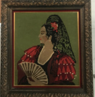 Vintage Needle Point Framed picture 26&rdquo;x29&rdquo;