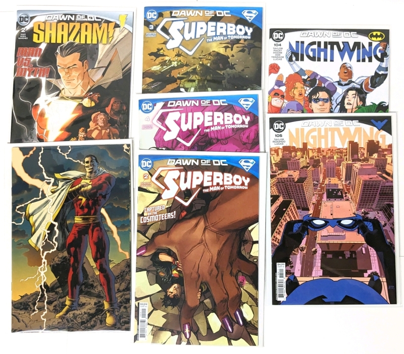 7 DAWN OF DC Comics | Shazam (2 + Variant), Superboy (2, 3, 4) & Nightwing (104, 105)