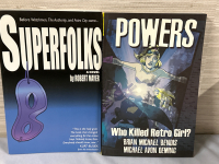 Pair of Superhero Novel & Graphic Novel Superfolks & Powers Who Killed Retro Girl? Softcovers