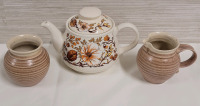 Stadler Floral Tea Pot and Stoneware Cream & Sugar Containers . No chips or cracks