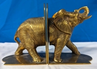 Vintage Elephant Book Ends. 9" Long When Pressed Together.