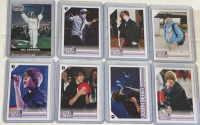 7 2010 Panin Justin Bieber Trading Cards Including 4 First Prints and 1 1991 ProSet Whitney Wows em at Super Bowl NFL Trading Card