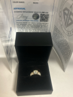 925 Sterling Silver MOISANITE CZ Ring Boxed Certification