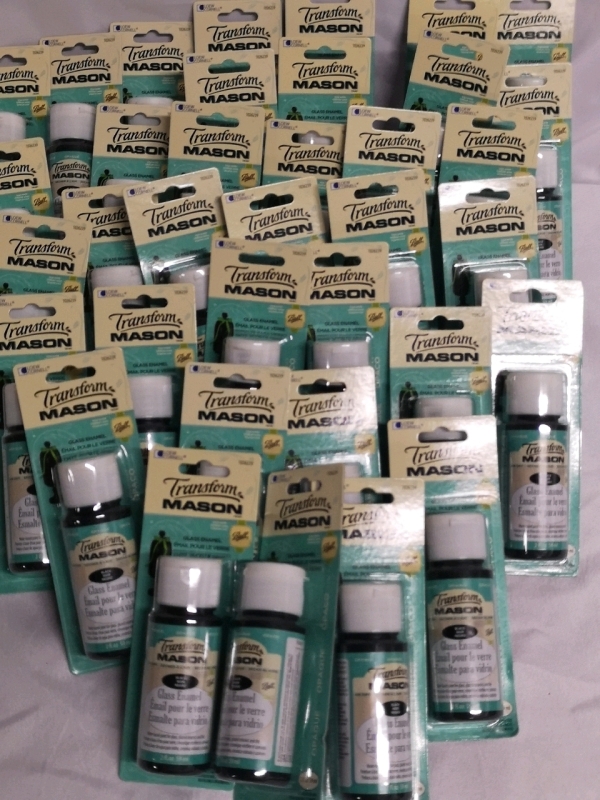 36 New TRANSFORM MASON Opaque Black Enamel Glass Paint for Glass, Glazed Ceramics & Most Smooth Surfaces (59ml ea)