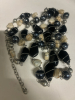 Vintage Black Brooch Modern Wrapped Cream Black Necklace - 6