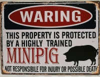 New Metal Warning You About the Mini Pig Guard! 16" X 12"