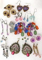 15 Pairs Assorted Vintage to Modern Earrings + Brooch | Pierced and Unpierced Ears