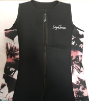 New Laya Tone Size Large Men's/Women's Neoprene Sleeveless Wet Suit Tops with Front Zipper Stock photo used