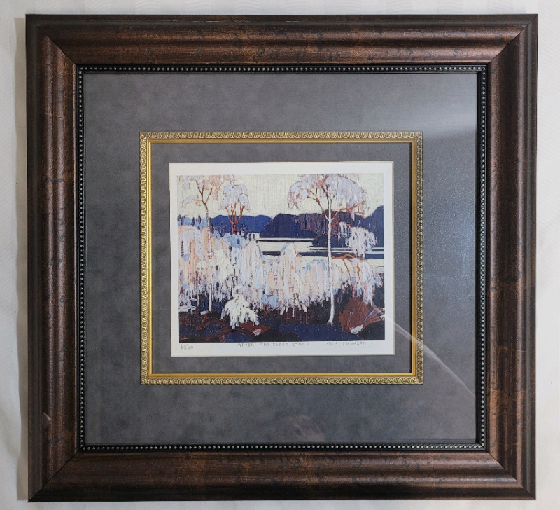 " After the Sleet Storm " by Tom Thomson . Framed Print & Numbered #3/500 . Measures 21"×20