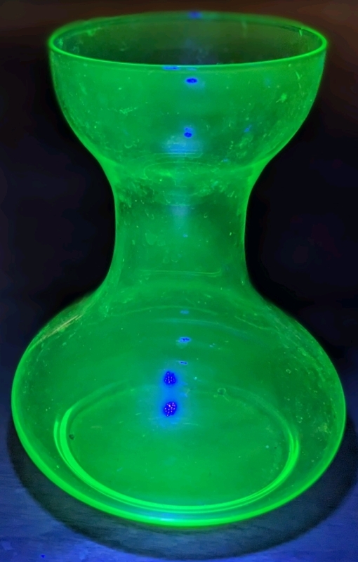 Vintage Uranium Glass Carafe / Vase | 3" Top Diameter x 5.75" Tall